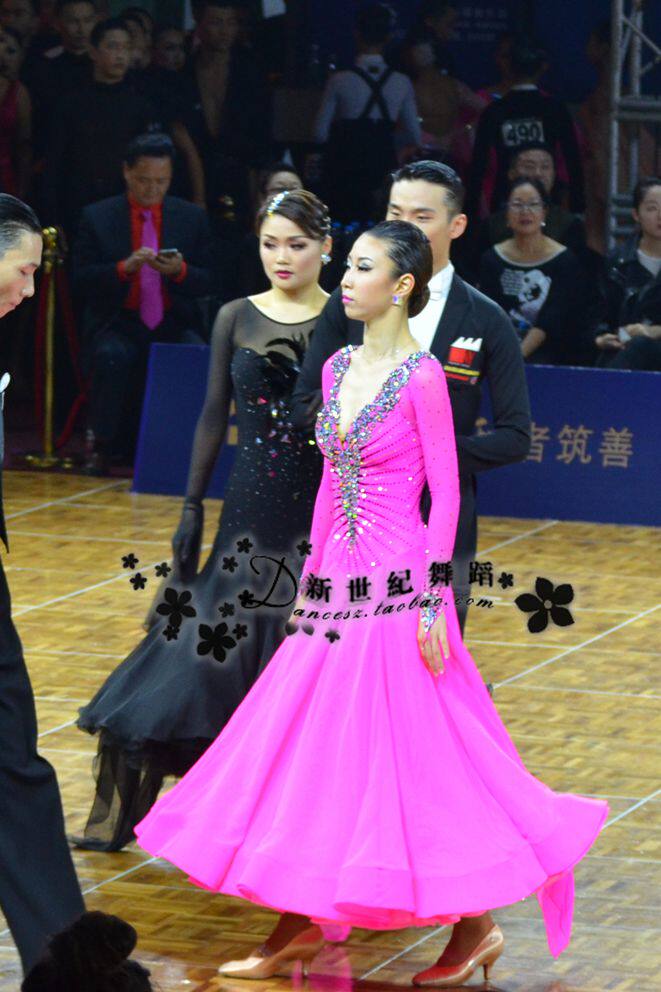 New Century Morden Waltz Dance Dress Upscale Ballroom National Standard Performance Competition Suit Dress New Pearl Silk-Taobao