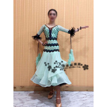 The new Moden dance suit plays out the performance Moden race dress National Peuding stage Costume Drop Bead Bronzing New