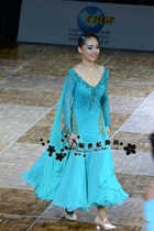 New Century Dance Suit Morden Dress Morden Performance Dresses Drenba Dance Dress Light Blue Race Dress National Mark Dance Dress