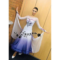 New Century New Dance Suit Morden Dance Suit National Standard Waltz Upscale Handmade Inlaid Drill Gradient Color Large Pendulum dress