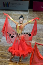 New Century Dance Suit Pearl Silk Morden Dress Morden Race Dress Waltz Dance Dress Performance Dresses Dress Orange