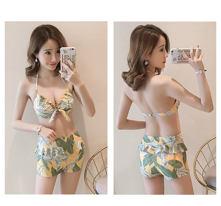 Bộ đồ bơi bikini ba mảnh mới của Hàn Quốc suối nước nóng nhỏ thơm bảo thủ che bụng đồ bơi gợi cảm - Bikinis