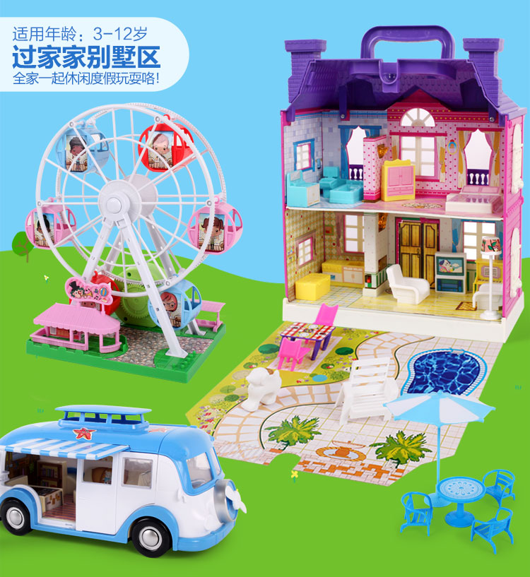 Piggy Mini Kitchen Set Nấu ăn Piggy Peggy Dao kéo Nhà trai và gái thú nhún cho bé