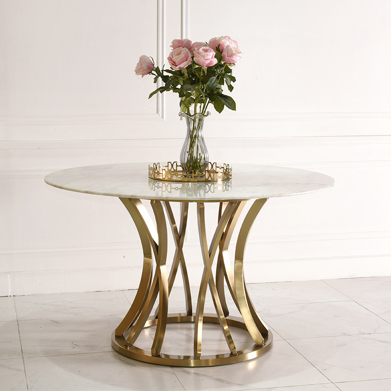 Italian Light Extravagant Minimalist Round Marble Table Round Table Modern Minima home Stainless Steel Table Customize