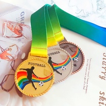 Football medals high-grade paint metal medals diameter 7CM high-grade heat transfer lanyard free design customization