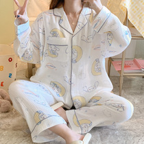 2022 New Moon Subsuit Spring Autumn Season Pure Cotton Cloth Breastfeeding Suit Postpartum Female Pregnant Woman Breastfeeding June Summer