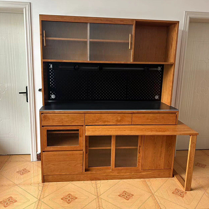 The solid wood sideboard and dining table all-in-one, a storage ...