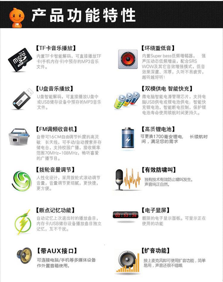 Đa phương tiện âm thanh vuông nhảy di động mini card cũ loa nhỏ có thể được đưa vào trình phát đĩa U - Máy nghe nhạc mp3 máy nghe nhạc ipod bluetooth