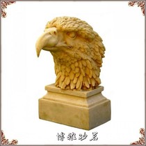 Sandstone eagle head sculpture European relief three-dimensional round sculpture urban landscape sculpture Hotel Villa decoration materials