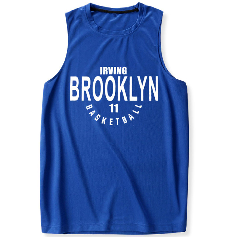 Summer Breathable Sports Vest Sleeveless Basketball Suit T-shirt Big Size Training Jersey Man Thin to Play Vest Blue