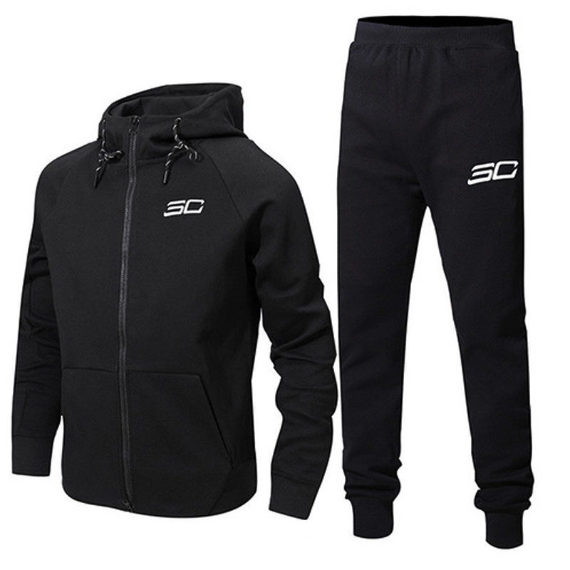 Spring Autumn Sports Suit Men's Thin style Breathable Loose big size Casual Appearance Wear with cap Racelet cardiovert suit black