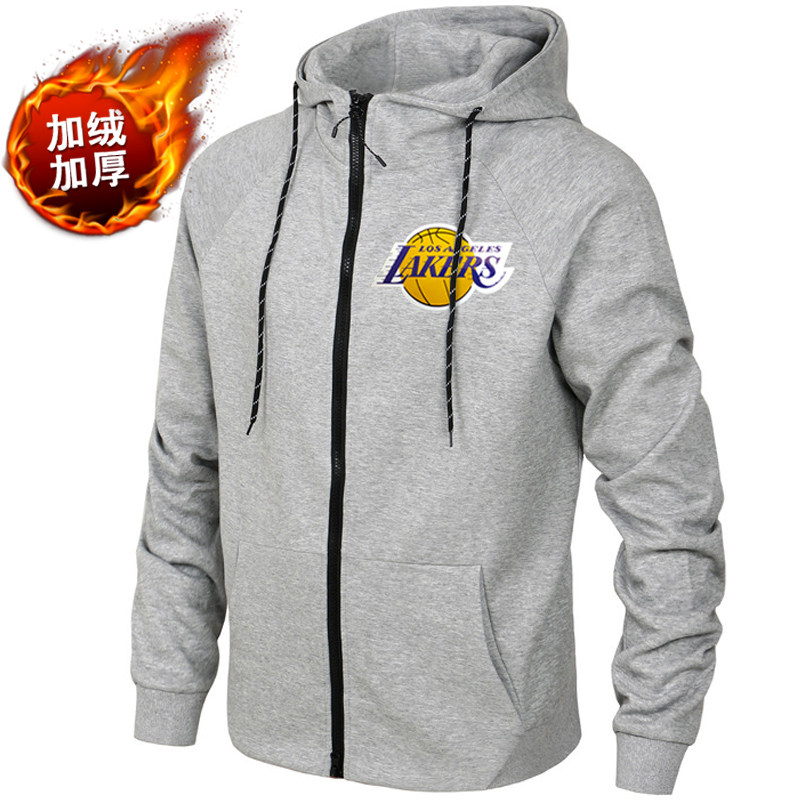 Winter basketball team thick sweat pants thick cotton T velvet basketball jacket men hoodie zipper long sleeve warm clothes