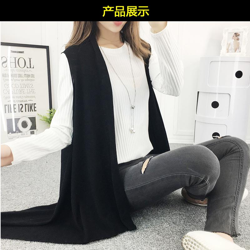 Mùa xuân và mùa thu mùa thu áo len mỏng của phụ nữ không tay áo len cổ chữ V bên ngoài áo len ngắn áo choàng nhỏ áo choàng điều hòa không khí khoác cardigan