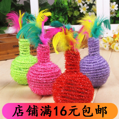 Cat Toy Elastic Cord Ball Ball-type Cat Supplies Feather Pet Supplies Kitty Toy Manufacturer Direct