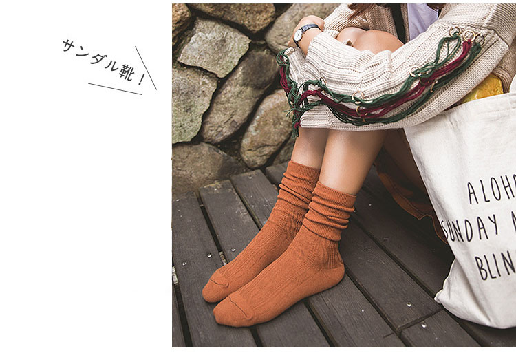 3 đôi vớ retro, vớ gió, cotton, vớ ống, dọc, xoắn, vớ nữ, vớ Nhật, cọc ủng, vớ vớ chống trượt