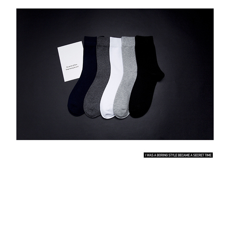 Vớ ống kháng khuẩn và khử mùi Màu rắn cổ điển mùa thu và mùa đông mới vớ cotton nam vớ champion