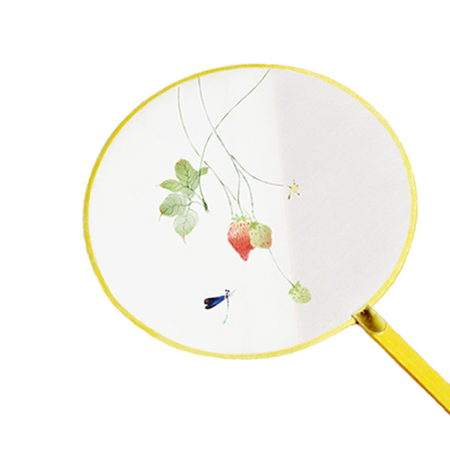 <Summer>Suzhou Embroidery DIY Fan Kit Strawberry Dragonfly Embroidery Double-sided Embroidery ຊຸດອຸປະກອນການຖັກແສ່ວ