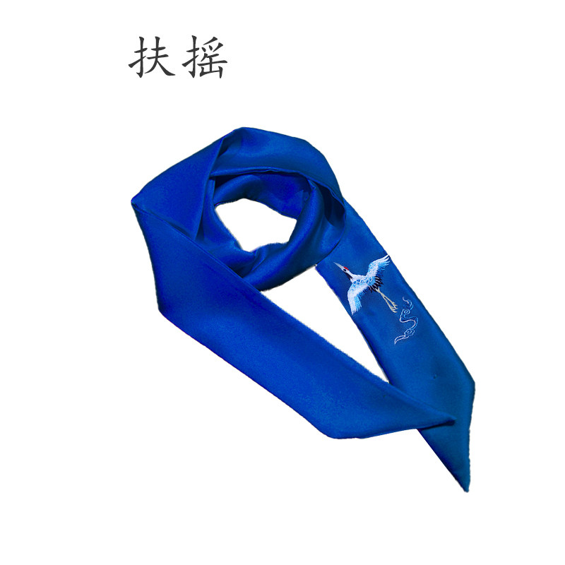 Вышивка Сучжоу 《仲夏夜梦》重工1-2丝蝴蝶绣花长巾发带 缀入时光的梦 定制苏绣