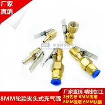  8MM tire chuck type pumping all copper inflatable nozzle inflatable chuck car tire valve joint