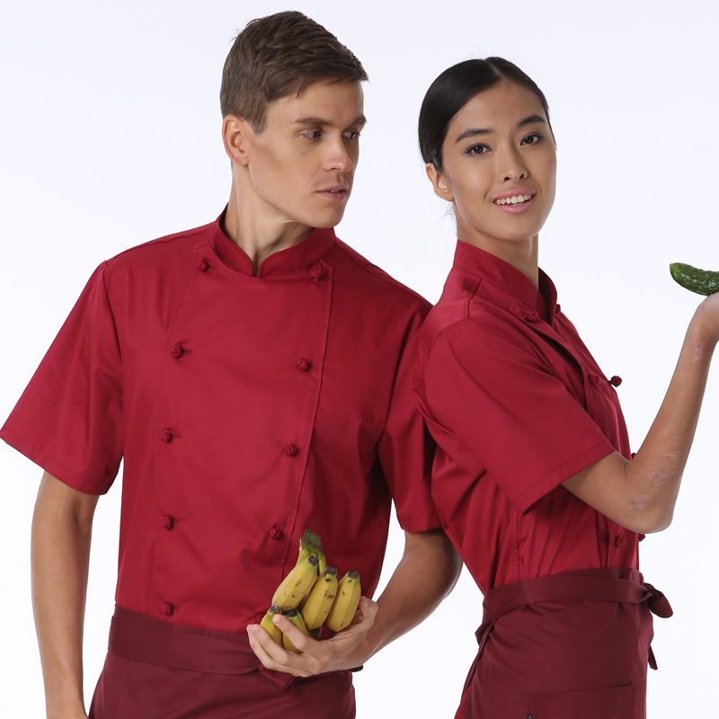 Sleeves Workwear ngắn Cahill Summer Khách sạn New Chef của nam và nữ Workwear Half-Sleeve Trung Quốc Handmade Buckle