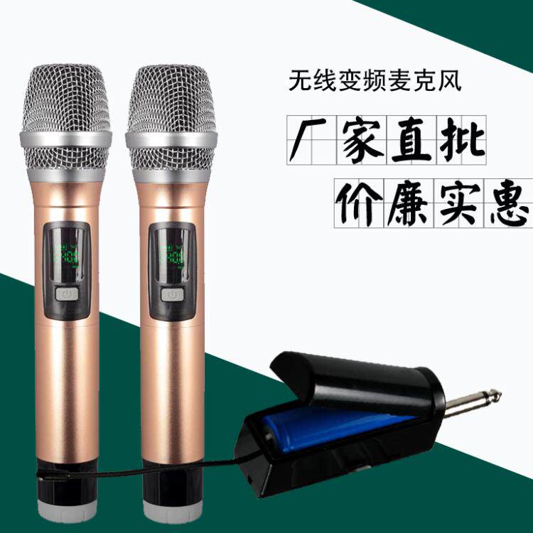 Home Microphone Wireless Microphone One Tug Two U Segment FM Miniature Microphone Portable Performance Teaching KTV Singing