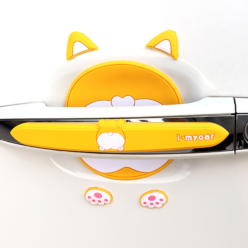 Car door bowl sticker handle protection sticker anti-collision paint surface anti-scratch anti-scratch cartoon decorative door anti-collision strip universal