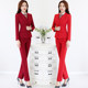 Professional suit women's suit spring and autumn new business formal wear fashion temperament professional wear long-sleeved red suit Korean version