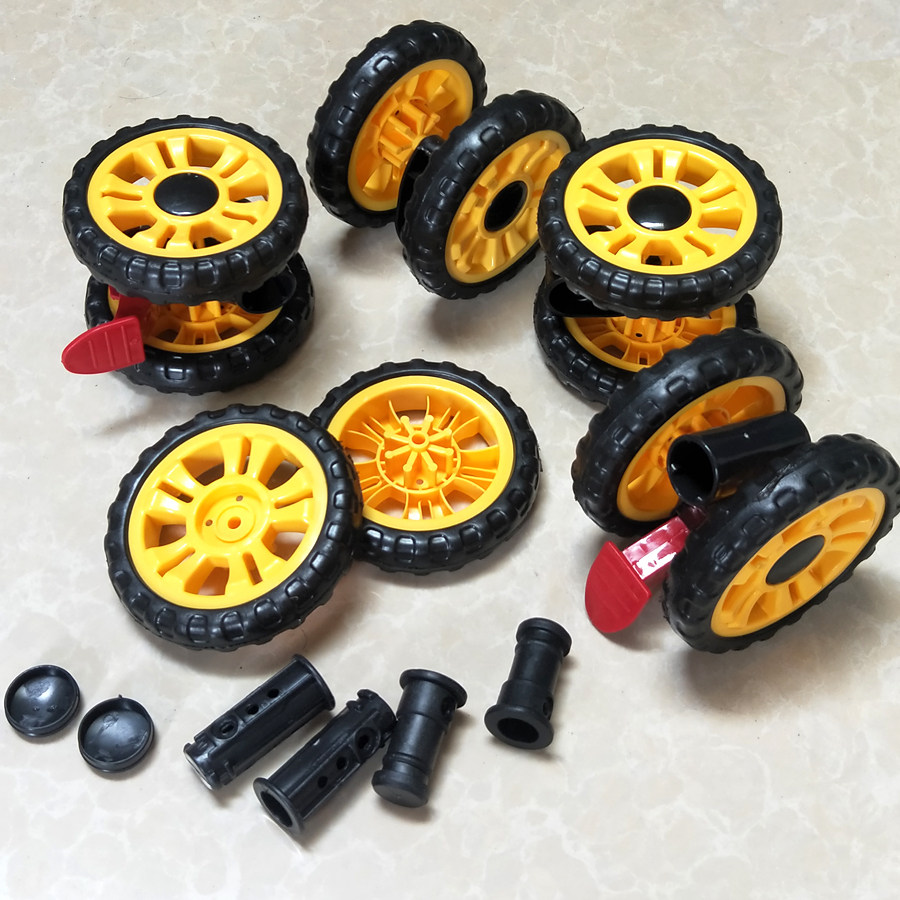 Baby carrier foaming wheel universal wheel wheel wheel brake wheel mute anti-shake baby stroller wheel eight-wheeled imitation rattan car accessories