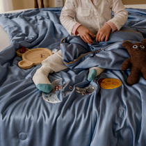 Small frescoed cartoon astronaut Lan Seitian summer cool by ice silk nude sleeping child cartoon air conditioning summer by machine washable