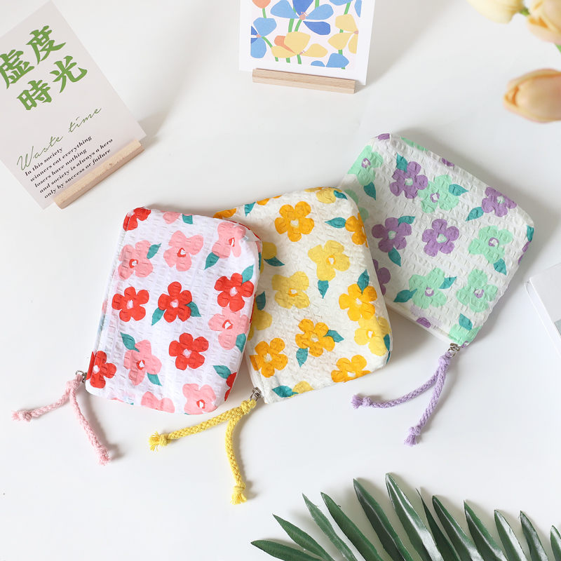 Han Bubble Cotton Small fresh Change Change Girl Little Portable Students Girls Heart New Flower Bag