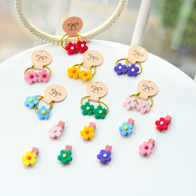 Dog headdress hair clip Yorkshire Teddy flower hair ring cute and versatile colorful small flower hair clip does not hurt hair eraser