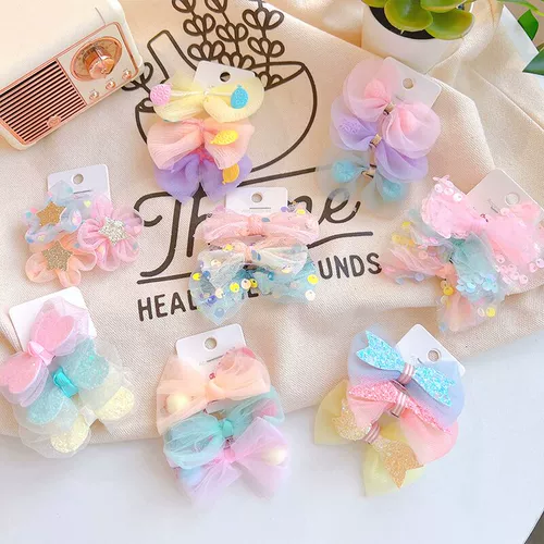 Милые блестки для ногтей с бантиком, резинка для волос с косичкой, аксессуар для волос, в цветочек
