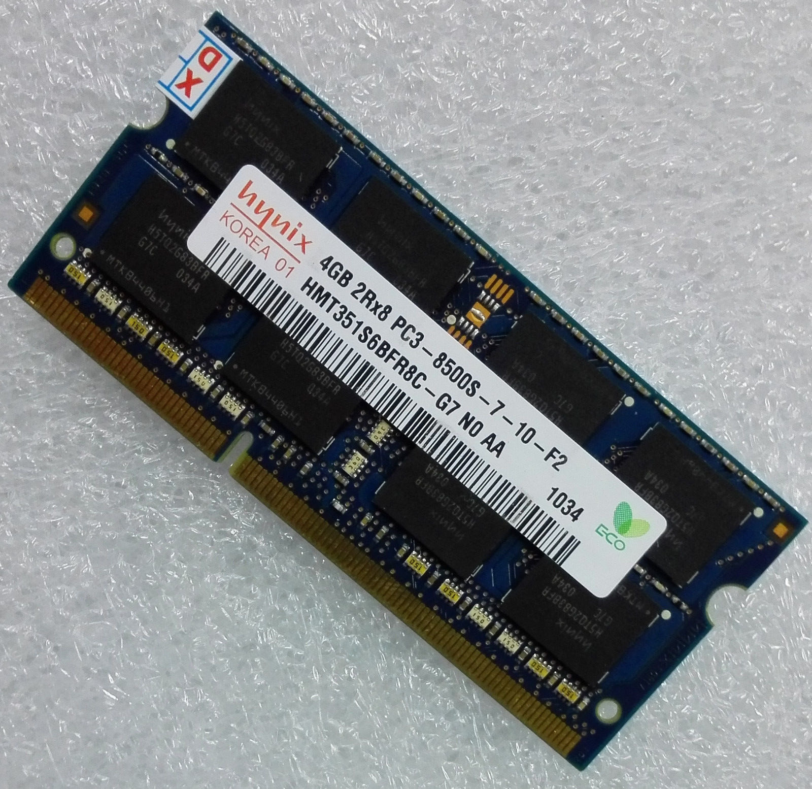 The new Hylex 4GB 2RX8 PC3-8500S 10600S memory bar HMT351S6BFR8C-G7 H9