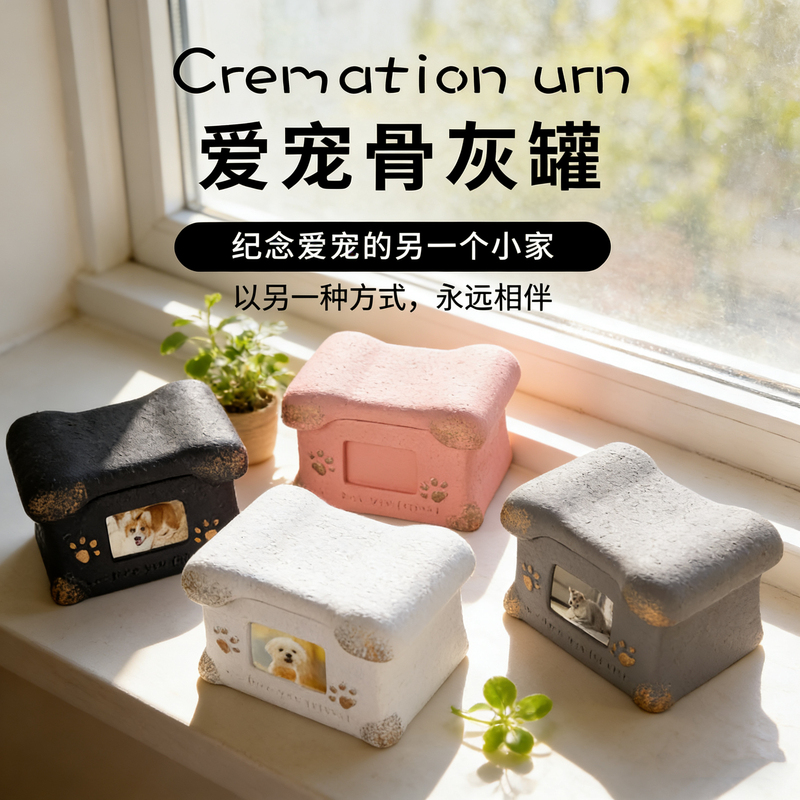 Pet Funeral Supplies Dog Urn Ashes Container Coffin Cat Keepsake Remains Ash Box Sealed Moisture-Proof Box