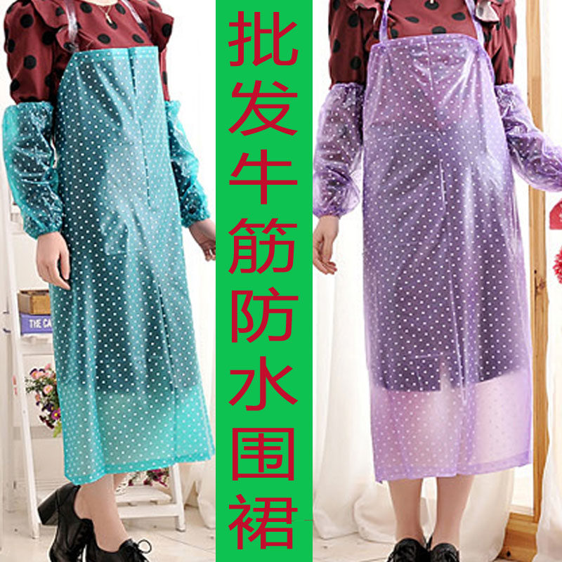 Thin plastic apron kitchen work fashion waterproof and oil-proof water production special kill chicken sell fish food factory female transparent