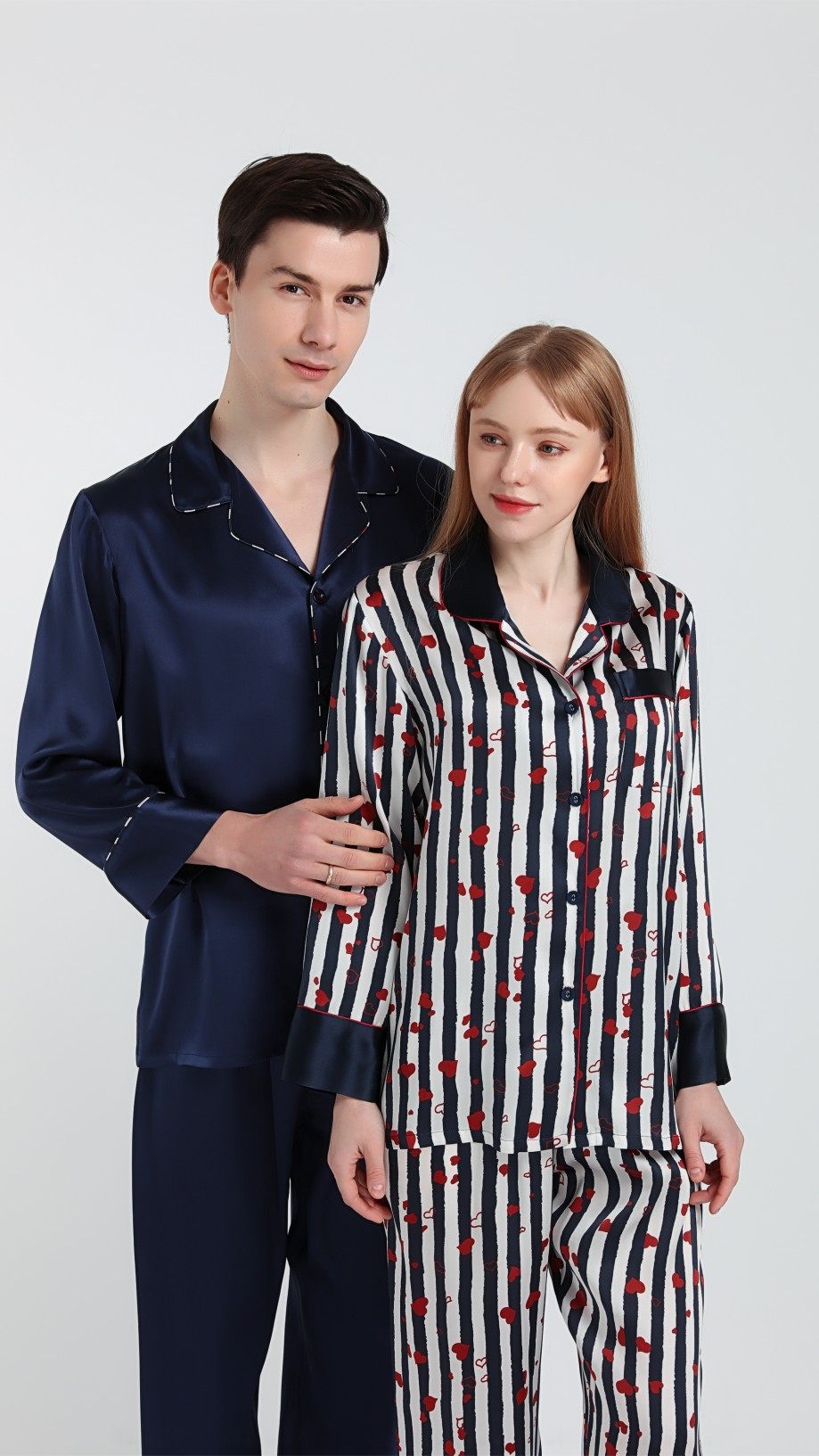 Suzhou Silk Silk Pajamas Men and Women Couples High Quality Songsilk Long Sleeve Trousers Home Clothes in Spring and Autumn