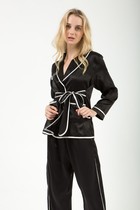 Suzhou Silk Real Silk Sleepwear Lady High Quality Comfort Mulberry Silk Long Sleeve Long Pants Temperament Home Suit Suit