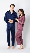 Suzhou Silk Real Silk Sleepwear Lovers Heavy-pound high-quality mulberry silk Long sleeves Long pants Home Suits Suit Spring Autumn Season