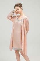 Suzhou Silk Real Silk Sleeping Dress Lady High Quality Comfort Mulberry Silk Pendant With Skirt Long Sleeve Sleeping Gown Home Suit Suit