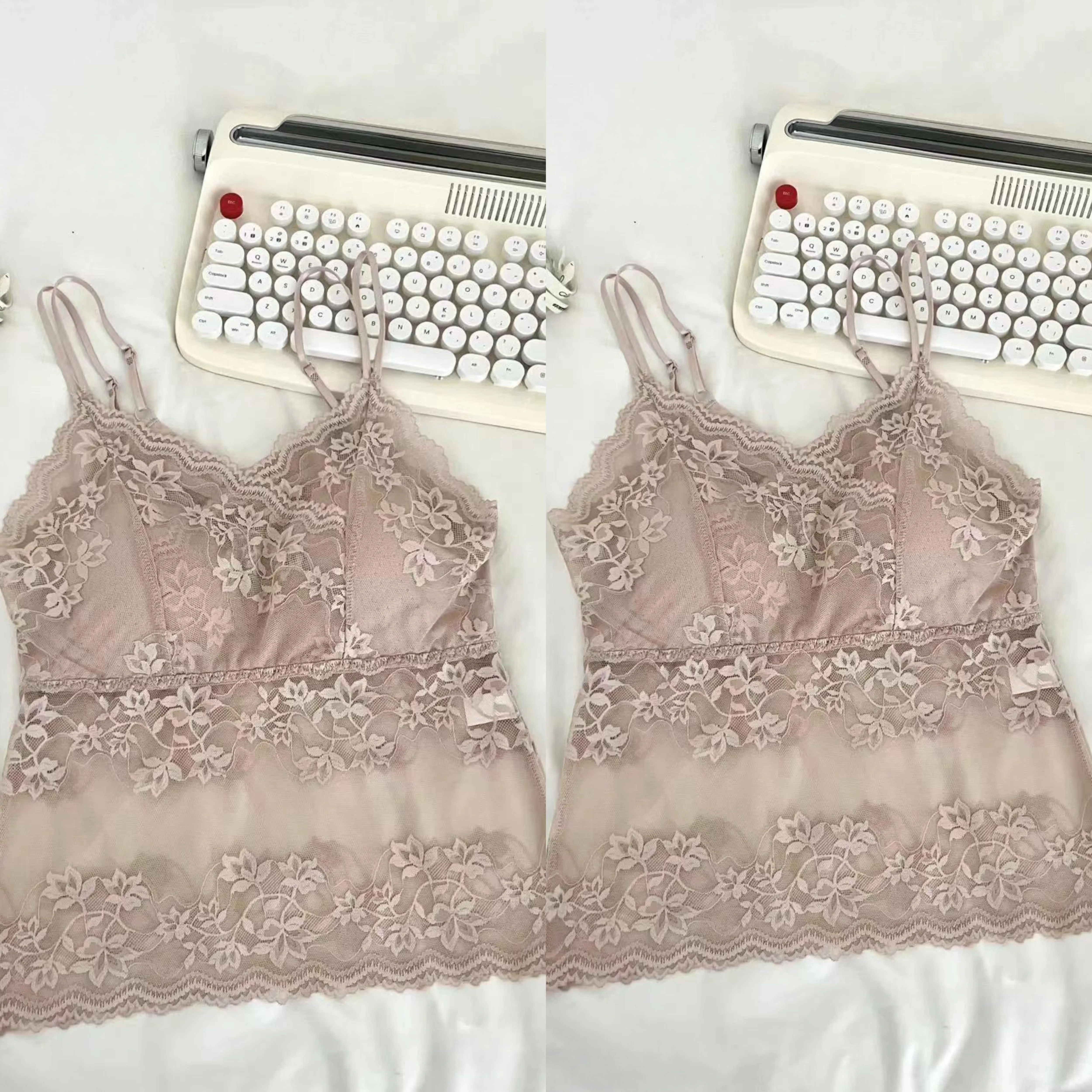 Летний гипюр топ на лямках, топ с чашечками, тонкая защитная underwear, бюстгальтер-топ, топ-бюстгальтер