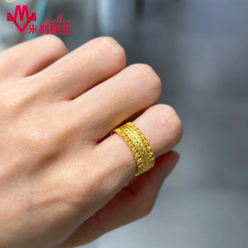 Pure gold ring rich in wealth