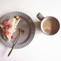 Clearance) the end of the day) Japanese matte ceramic plate coffee cup Western dessert breakfast plate Mug Cup