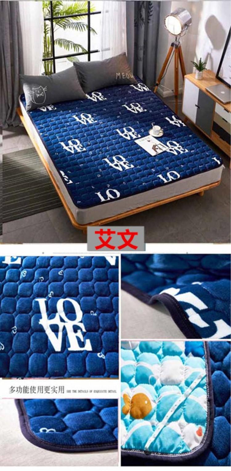 1.5M đôi flannel nệm nệm trẻ rửa 1.8 tatami ký túc xá sinh viên độc thân mùa đông 1,2m - Nệm nệm cao su