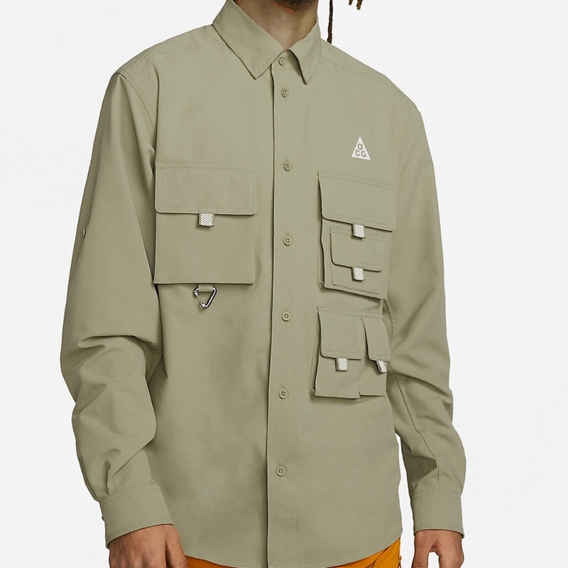 Nike/Nikelab X Acg Men's Outdoor Functional Multi-Pocket Lapel Work Shirt Dn3937-276 Nike/Nikelab X Acg Men's Outdoor Functional Multi-Pocket Lapel Work Shirt Dn3937-276