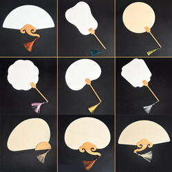 Thickened Blank Rice Paper Fan thickened Double-sided Fan DI Y Handmade kids Creative White Rice Paper Fan Painting Fan