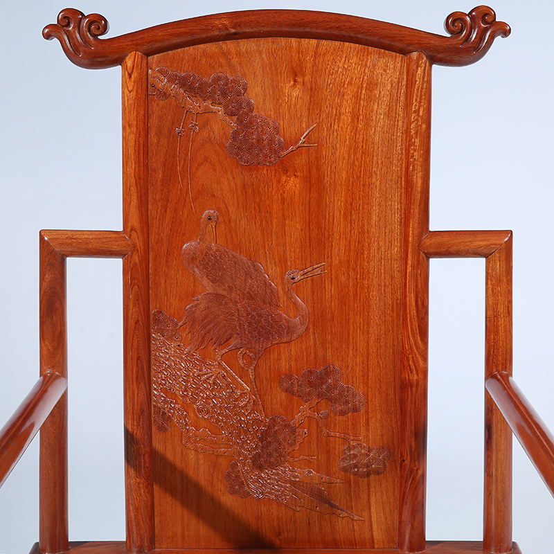 贡艺名居全缅甸花梨木中堂太师椅GY-NNH-00