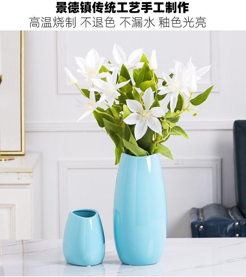 Ceramic vase furnishing articles the Nordic idea contracted sitting room blue modern table dry flower decoration flower arranging water raise flowers