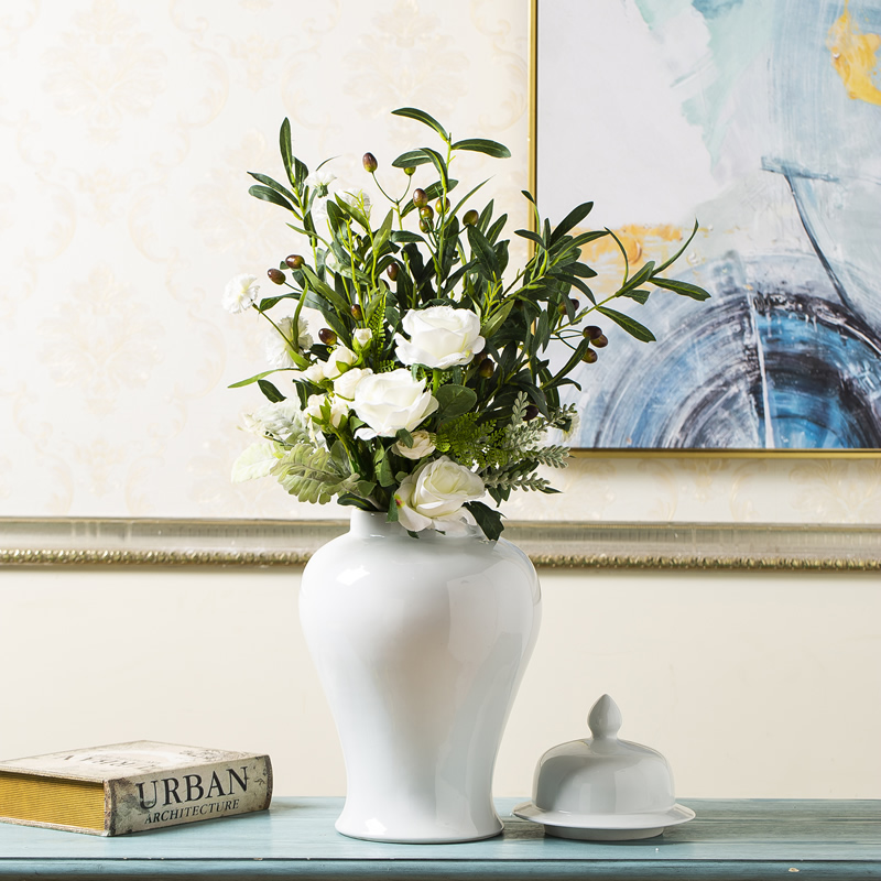 General jingdezhen ceramic pot vase furnishing articles white large sitting room dry flower, flower POTS of new Chinese style decoration