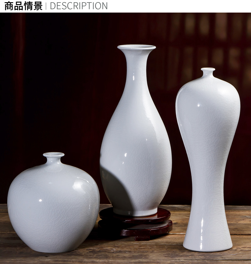 Jingdezhen ceramic vase furnishing articles white porcelain Chinese archaize sitting room ark, porcelain decorations arts and crafts