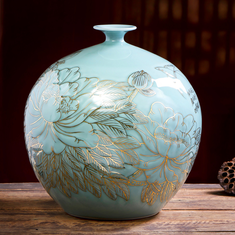 Jingdezhen porcelain vase big master hand paint new Chinese style ceramic rich ancient frame household act the role ofing is tasted furnishing articles to the living room
